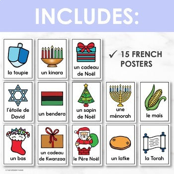 French December Celebrations Posters | les célébrations