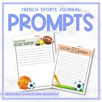 French Sports-Themed Journal Prompts | les sports