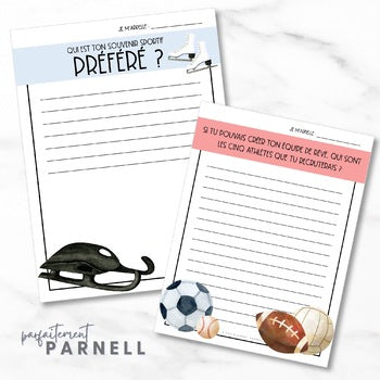 French Sports-Themed Journal Prompts | les sports